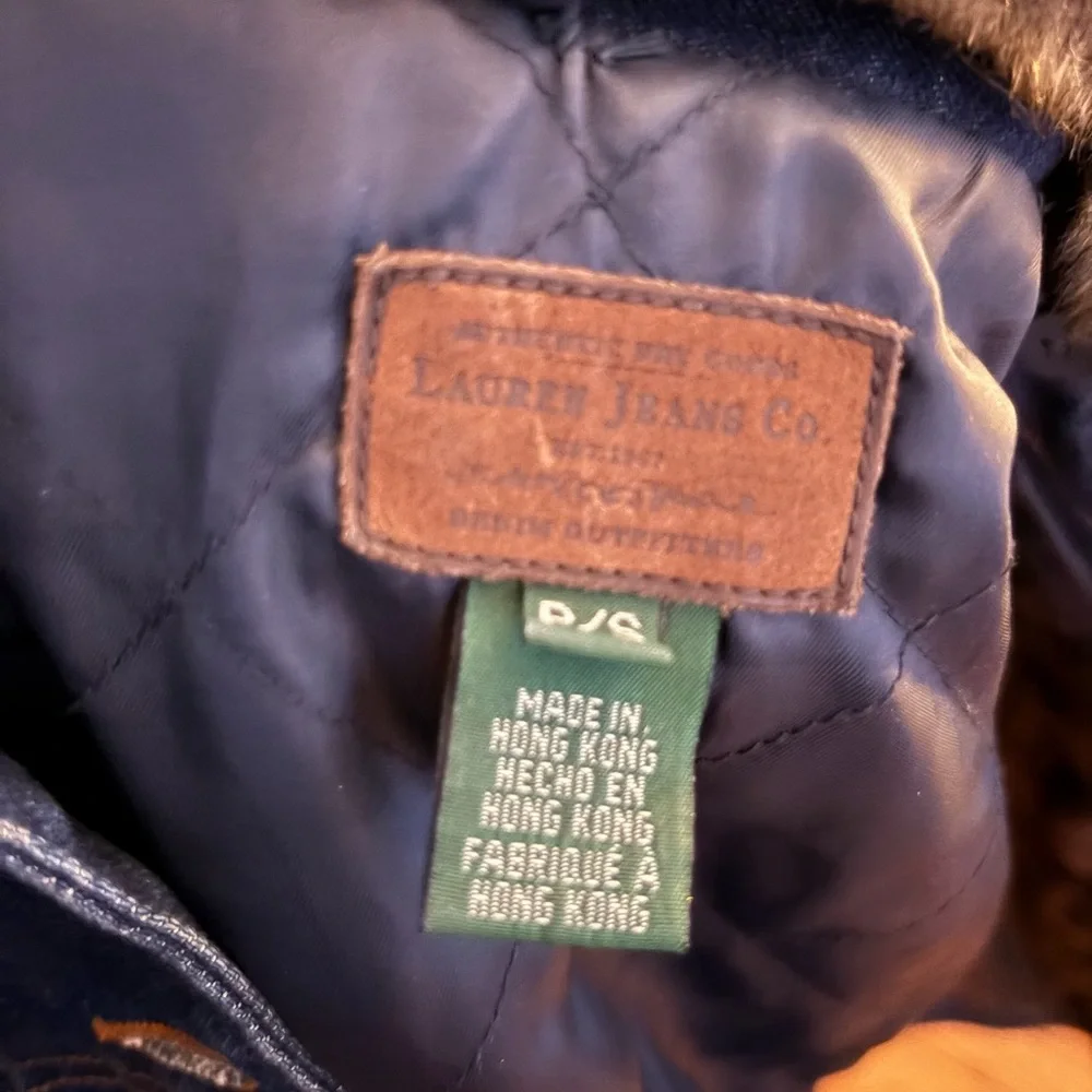 Ralph Lauren Jeans Co Denim Jacket Faux Fur Collar Vintage Style Women’s Small - Picture 3 of 3